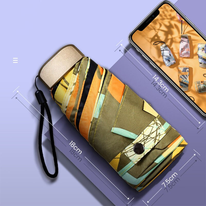 Letný mini automatický dáždnik s UV ochranou, dážďovka pre ženy, darček, skladací malý slnečník pre dievčatá, nepremokavý prenosný cestovný dáždnik pre ženy