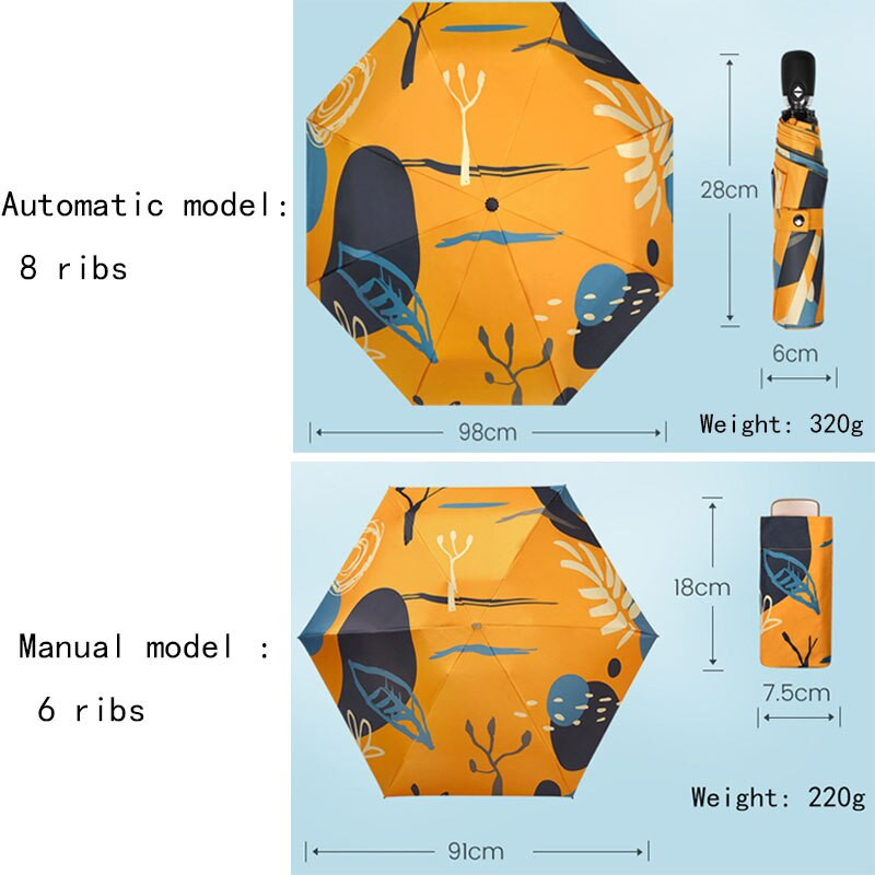 Letný mini automatický dáždnik s UV ochranou, dážďovka pre ženy, darček, skladací malý slnečník pre dievčatá, nepremokavý prenosný cestovný dáždnik pre ženy