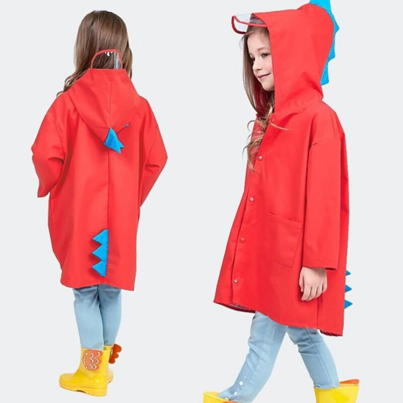 Detské nepremokavé pršiplášte pre chlapcov a dievčatá, deti na základnej škole, vonkajšia turistika, roztomilé kreslené malé dinosaury, pršiplášte