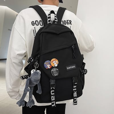 Nagyméretű textil hátizsák műanyag rögzítőkkel