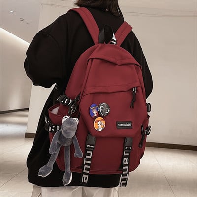 Nagyméretű textil hátizsák műanyag rögzítőkkel