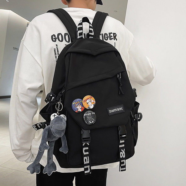 Nagyméretű textil hátizsák műanyag rögzítőkkel