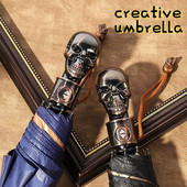 Doprava zadarmo 2021 Horúci výpredaj plne automatický skladací dáždnik vetruodolný kovový McQueen s kostrovou rukoväťou opaľovací krém dáždnik pre mužov