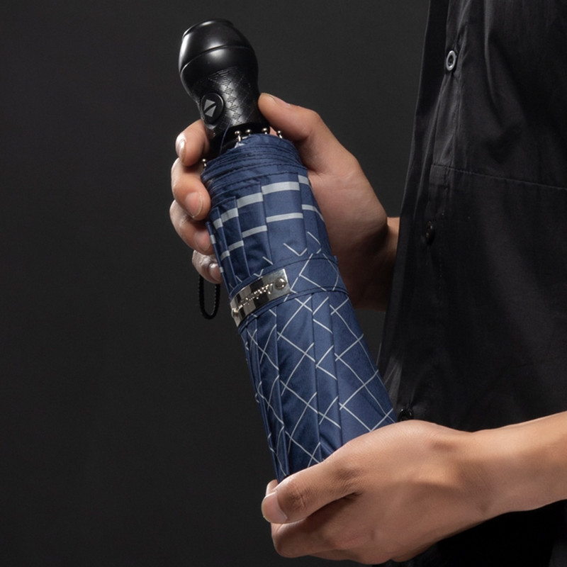 Plne automatický dáždnik pre mužov, biznis kockovaný štýl, 10 rebier, dáždnik proti dažďu, dámsky, anti UV, skladací golfový slnečník, značkový slnečník