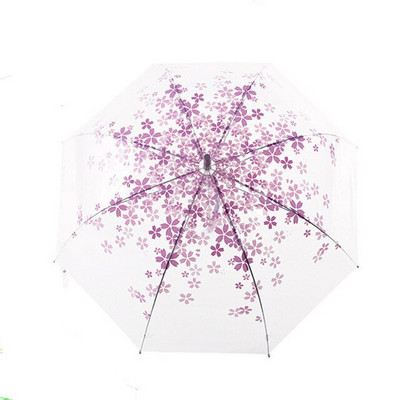 Átlátszó, hosszú nyelű esőernyő Ultra könnyű női gyerek napernyő esőernyő félautomata női esernyő