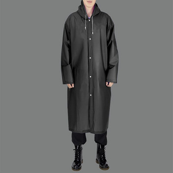 Fashion Women EVA Διαφανές αδιάβροχο Poncho φορητό Περιβαλλοντικό ελαφρύ αδιάβροχο μακράς χρήσης Αδιάβροχο παλτό Επαναλαμβανόμενης χρήσης