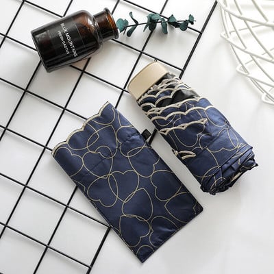 Slnečný dáždnik s päťnásobným mini dáždnikom, vyšívaný okraj Big Love, dáždnik proti dažďu, čierny poťahový dáždnik, slnečník