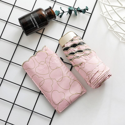 Slnečný dáždnik s päťnásobným mini dáždnikom, vyšívaný okraj Big Love, dáždnik proti dažďu, čierny poťahový dáždnik, slnečník