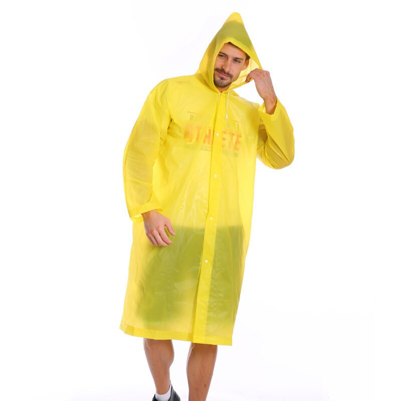 Dámske pánske dospelé EVA priehľadné pršiplášte s kapucňou do dažďa pláštenka vonkajšia turistika pršiplášte nepremokavé pončo móda