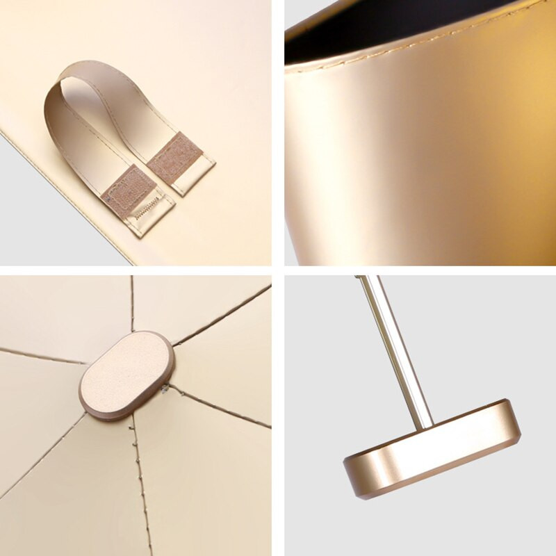 Umbrelă mică, anti-UV, pliabilă în cinci, ploaie, cadou de vară pentru femei, mini umbrele de buzunar, umbrelă de soare, impermeabilă, portabilă, de călătorie, aur, moda