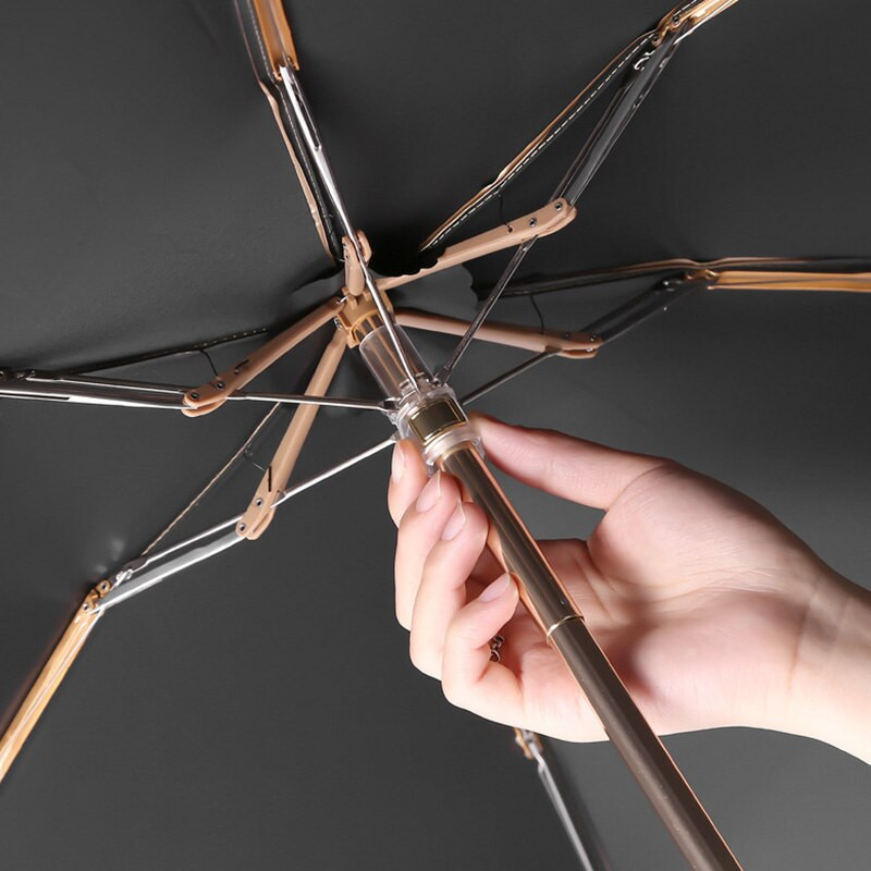 Umbrelă mică, anti-UV, pliabilă în cinci, ploaie, cadou de vară pentru femei, mini umbrele de buzunar, umbrelă de soare, impermeabilă, portabilă, de călătorie, aur, moda