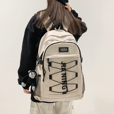 Nový model textilného batohu so šnúrkami a nápisom pre mužov