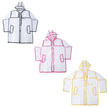 PVC Διαφανές Αδιάβροχο Παλτό Βινυλίου Αδιάβροχο Αδιάβροχο Σπίτι Υπαίθρια Ταξίδι Runway με κουκούλα Poncho Rain Coats Γυναικεία αδιάβροχα ρούχα