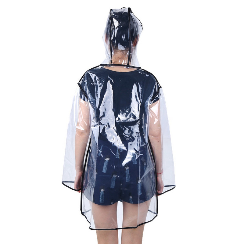PVC átlátszó esőkabát vinil vízálló esőkabát Otthon Kültéri Utazás Kifutón Kapucnis poncsó esőkabátok Női esőruházat