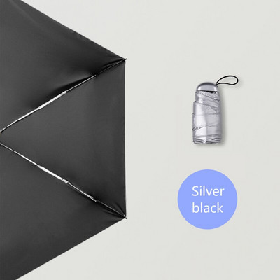 Nový mini vreckový dáždnik, dáždnik pre ženy, anti UV ochrana, titánovo-strieborný povlak, malý slnečník pre dievčatá, cestovný, roztomilý slnečník so 6 rebrami