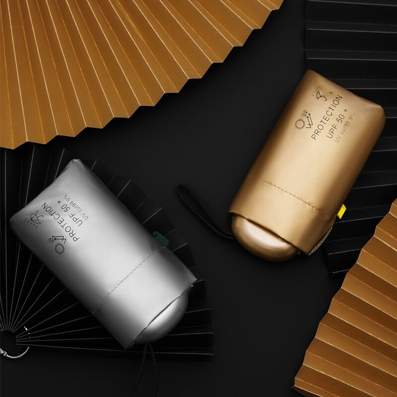 Nový mini vreckový dáždnik, dáždnik pre ženy, anti UV ochrana, titánovo-strieborný povlak, malý slnečník pre dievčatá, cestovný, roztomilý slnečník so 6 rebrami