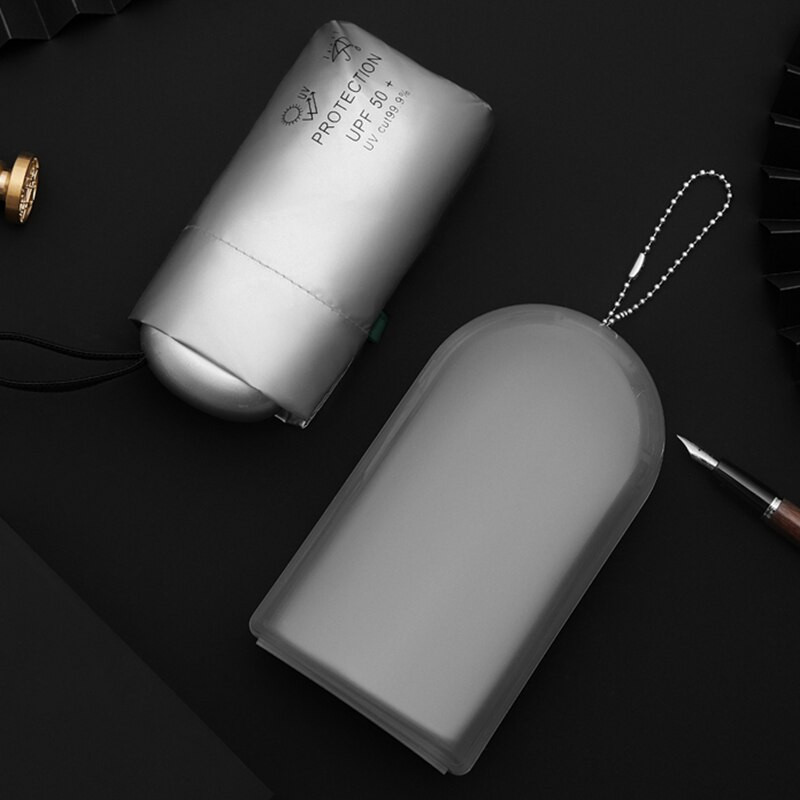 Nový mini vreckový dáždnik, dáždnik pre ženy, anti UV ochrana, titánovo-strieborný povlak, malý slnečník pre dievčatá, cestovný, roztomilý slnečník so 6 rebrami