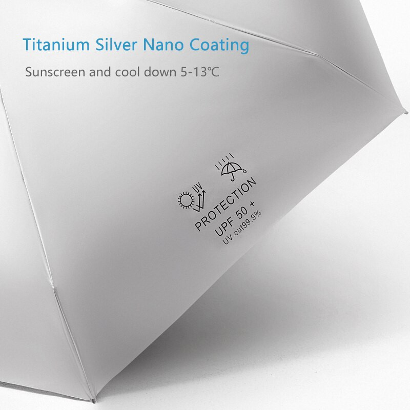 Nový mini vreckový dáždnik, dáždnik pre ženy, anti UV ochrana, titánovo-strieborný povlak, malý slnečník pre dievčatá, cestovný, roztomilý slnečník so 6 rebrami