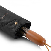 Pánsky dáždnik najvyššej triedy, automatický, vetruodolný, 12 rebier, drevená rukoväť, skladací, čierny, veľký, 120 cm, golfový, darček pre mužov