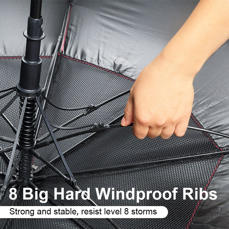 130 cm veľký dvojitý golfový dáždnik s vetraním, vetruodolný, dvojitý dáždnik s vodotesným automatickým otváraním a neobvyklým dizajnom