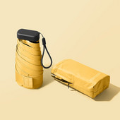 Prémiový mini plochý UV dáždnik, šesťskladací, letný terasový roztomilý dáždnik, prenosný cestovný vreckový slnečník pre deti, farby