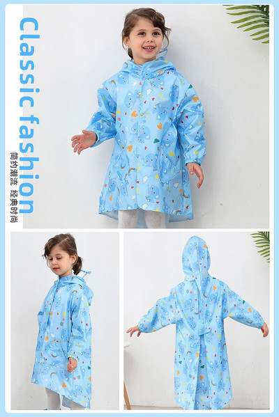 Roztomilý dinosauří polyesterový detský pršiplášť Vonkajší nepremokavý pršiplášť Detský nepriepustný pončo Chlapec Dievča Pršiplášť Darček