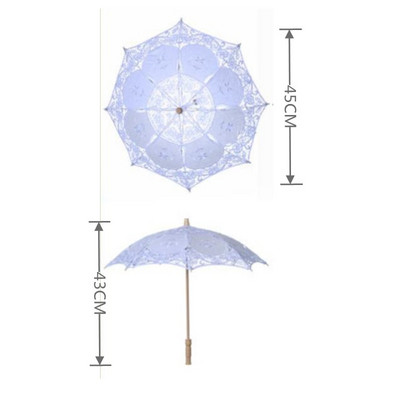 Pulmapidude jaoks mõeldud puidust käepidemega käsitsi valmistatud puuvillasest pitsist päikesevari vihmavari Decor tantsufotograafia rekvisiit