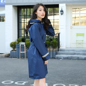 Módny dlhý pršiplášť pre dospelých z roku 2021, dámsky pršiplášť s kapucňou, modrý, na outdoorovú turistiku, cestovanie, rybolov, cyklistiku a pršiplášť