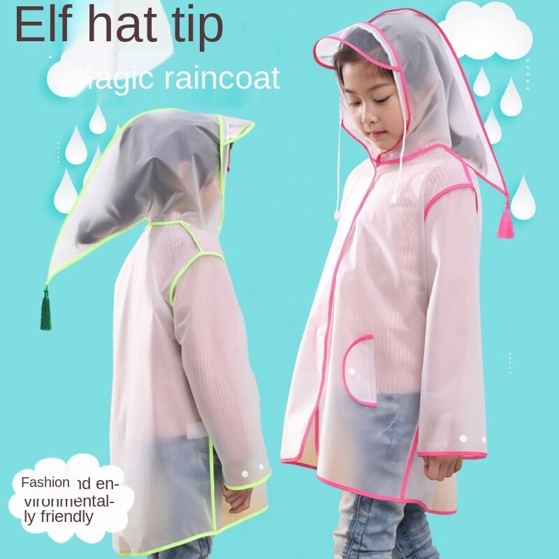 Detský pršiplášť s kapucňou, pončo, priehľadný, nepremokavý, vetrovka, nepriepustný