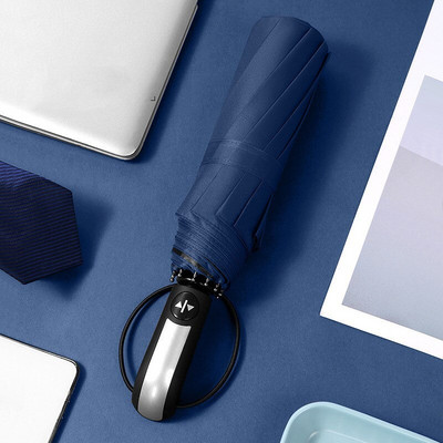 2022 Vetruodolný skladací automatický dáždnik, dáždnik pre ženy, unisex, veľký vetruodolný dáždnik s čiernym povrchom, slnečník