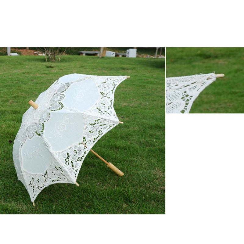 Svadobný kvetinový dievčatko drevená rukoväť dutý čipkovaný dáždnik fotografické rekvizity remeselný dáždnik paraguas dáždnik do dažďa pre ženy