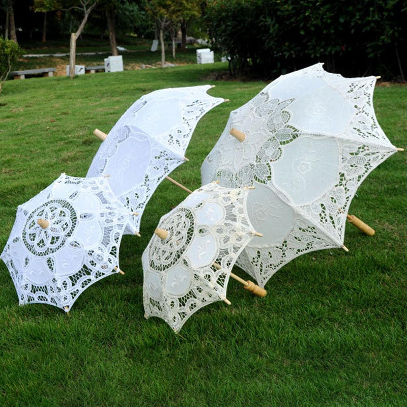 Svadobný kvetinový dievčatko drevená rukoväť dutý čipkovaný dáždnik fotografické rekvizity remeselný dáždnik paraguas dáždnik do dažďa pre ženy