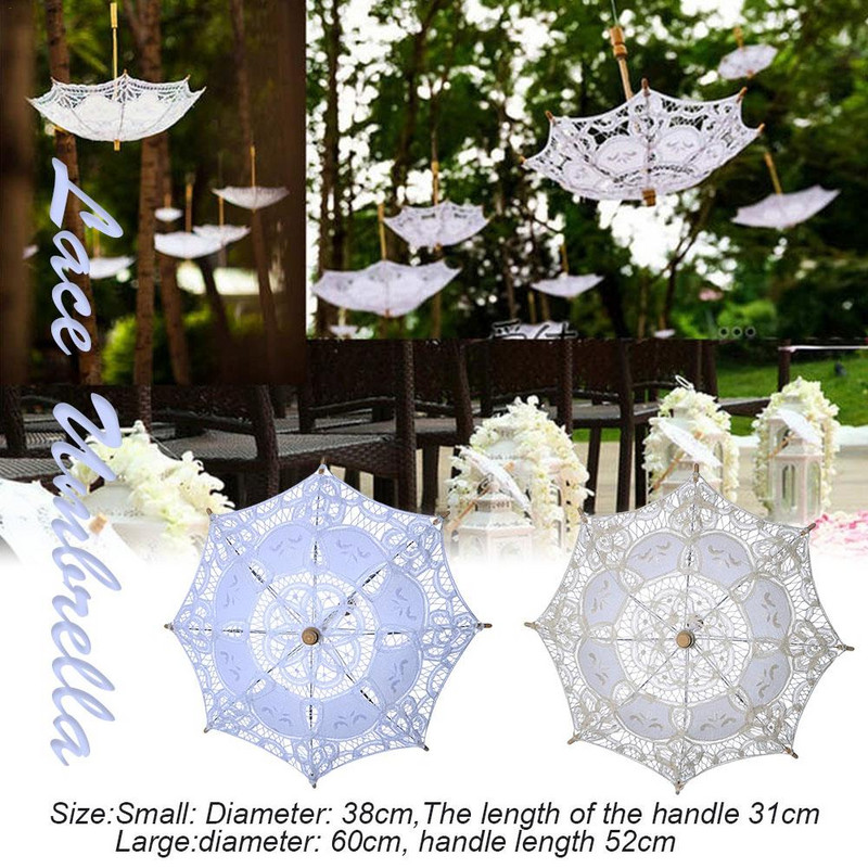 Svadobný kvetinový dievčatko drevená rukoväť dutý čipkovaný dáždnik fotografické rekvizity remeselný dáždnik paraguas dáždnik do dažďa pre ženy