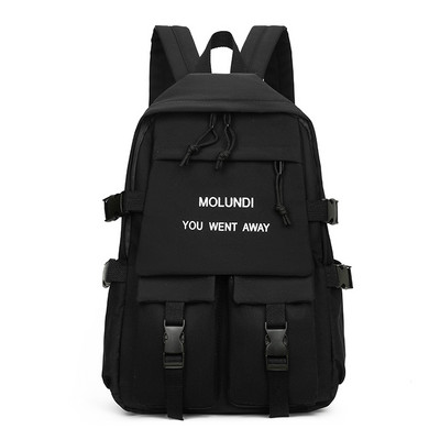 Pánsky batoh s nápisom a širokými popruhmi