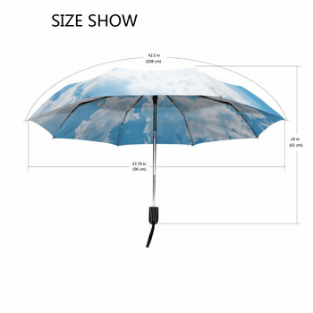 Creative Sky Luxury Fashion Τρεις πτυσσόμενες αυτόματη ομπρέλα βροχής Γυναικεία αντιανεμική προστασία από τον ήλιο Ανθεκτική ομπρέλα Parapluie