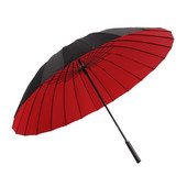 Pánsky retro dáždnik s manuálnym ovládaním 24 kostí, dlhá rukoväť, rovný, s dvojitým zosilnením, proti búrke, opaľovací krém, roztomilý slnečník