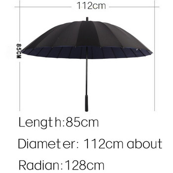 Εγχειρίδιο Business 24 Bone Long Handle Straight Umbrella Ανδρική ρετρό μεγάλη διπλή ενισχυμένη αντικαταιγιστική αντηλιακή κρέμα Cute Parasol