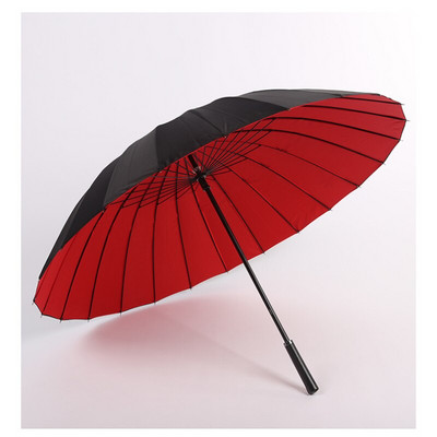 Pánsky retro dáždnik s manuálnym ovládaním 24 kostí, dlhá rukoväť, rovný, s dvojitým zosilnením, proti búrke, opaľovací krém, roztomilý slnečník