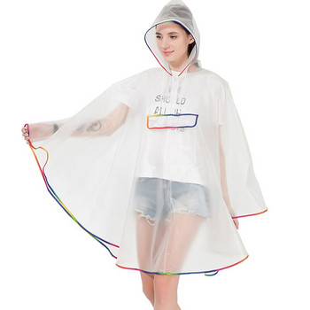 Νέο αδιάβροχο, επαναχρησιμοποιούμενο πλαστικό EVA Γυναικείο Αδιάβροχο Ακρωτήριο Βροχής Ανδρικό Poncho με κουκούλα για πεζοπορία
