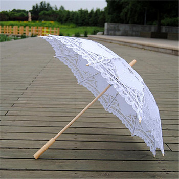 Νέα ομπρέλα ηλίου Βαμβακερό κέντημα Νυφική ομπρέλα Λευκή ιβουάρ δαντέλα Ομπρέλα ομπρέλα Διακοσμητική ομπρέλα γάμου