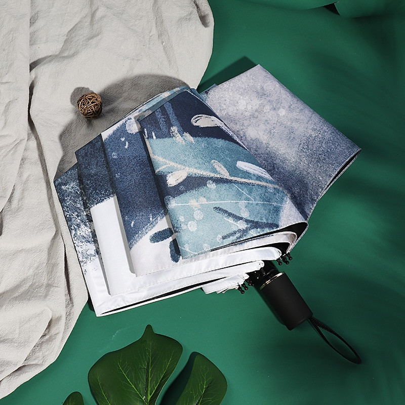 YADA 2020 Ručne maľované kreslené 3-skladací dáždnik pre ženy UV dážďovka slnečník dáždnik dážď slnko svetlo DIY dáždniky YD200199