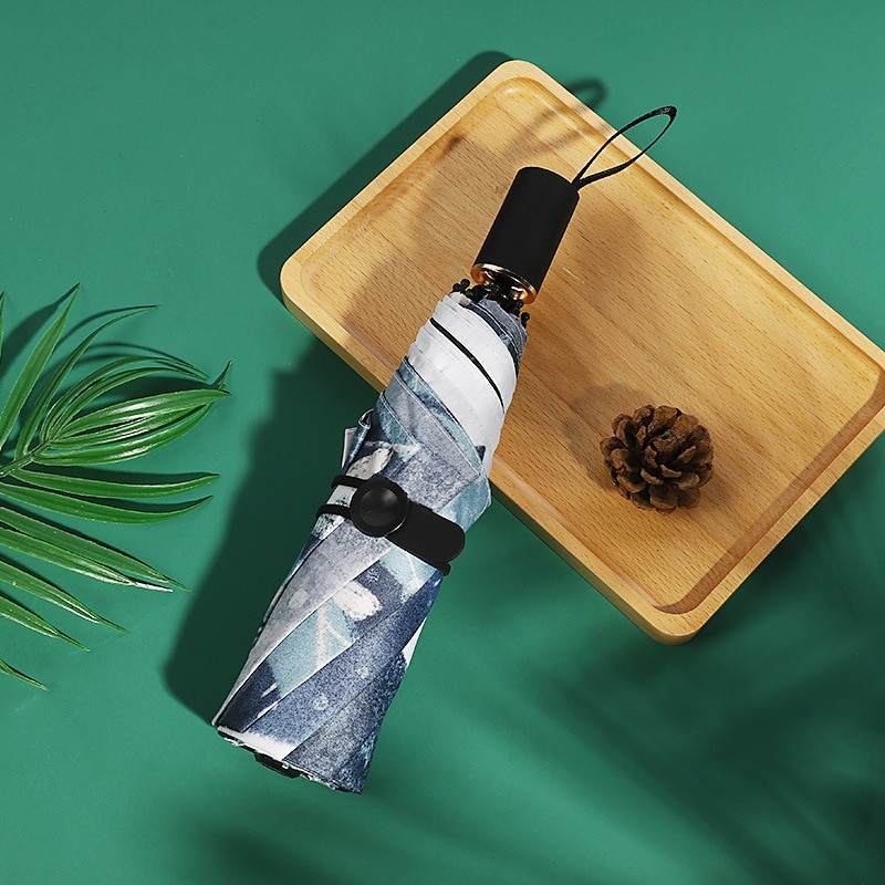 YADA 2020 Ručne maľované kreslené 3-skladací dáždnik pre ženy UV dážďovka slnečník dáždnik dážď slnko svetlo DIY dáždniky YD200199