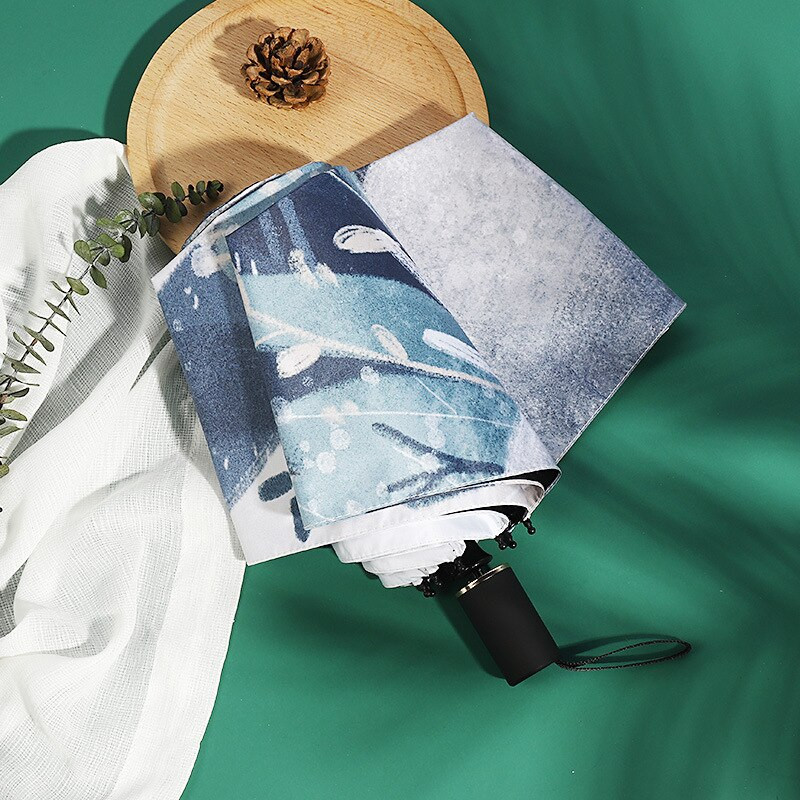 YADA 2020 Ručne maľované kreslené 3-skladací dáždnik pre ženy UV dážďovka slnečník dáždnik dážď slnko svetlo DIY dáždniky YD200199