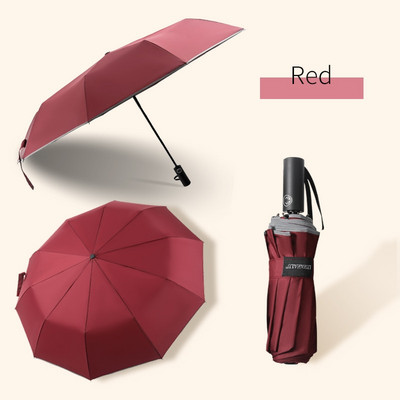 Automatický vetruodolný dáždnik pre mužov, 10 rebier, veľká veľkosť, reflexný prúžok, dámsky, mužský, slnečník s 3 skladacími dáždnikmi, dáždnik do dažďa pre mužov