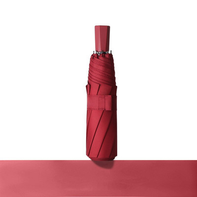 8-rebrový mini dáždnik, vonkajší slnečník, prenosný, Foold, odolný voči dažďu, UV žiareniu, unisex, detský dáždnik, ochrana tela, červený dáždnik