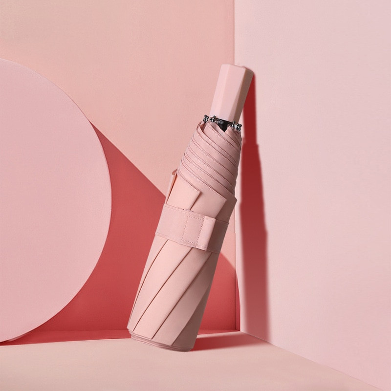 8-rebrový mini dáždnik, vonkajší slnečník, prenosný, Foold, odolný voči dažďu, UV žiareniu, unisex, detský dáždnik, ochrana tela, červený dáždnik