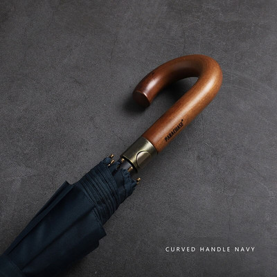 Parachase Veľký dáždnik pre mužov a ženy, dážď, dvojvrstvový, vetruodolný, 8 rebier, drevený dáždnik s dlhou rukoväťou, automatický, silný, strážny, Chuva