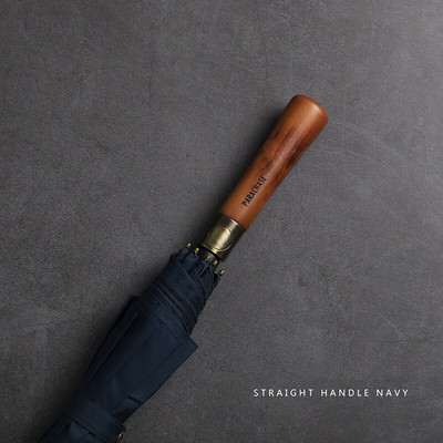 Parachase Veľký dáždnik pre mužov a ženy, dážď, dvojvrstvový, vetruodolný, 8 rebier, drevený dáždnik s dlhou rukoväťou, automatický, silný, strážny, Chuva