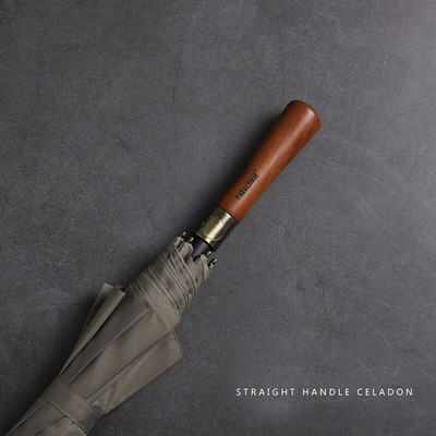 Parachase Veľký dáždnik pre mužov a ženy, dážď, dvojvrstvový, vetruodolný, 8 rebier, drevený dáždnik s dlhou rukoväťou, automatický, silný, strážny, Chuva