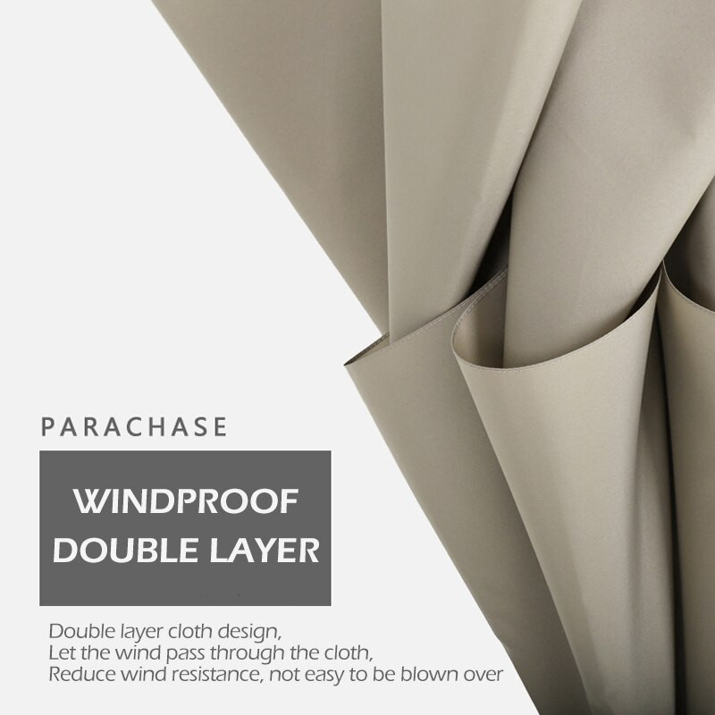 Parachase Veľký dáždnik pre mužov a ženy, dážď, dvojvrstvový, vetruodolný, 8 rebier, drevený dáždnik s dlhou rukoväťou, automatický, silný, strážny, Chuva
